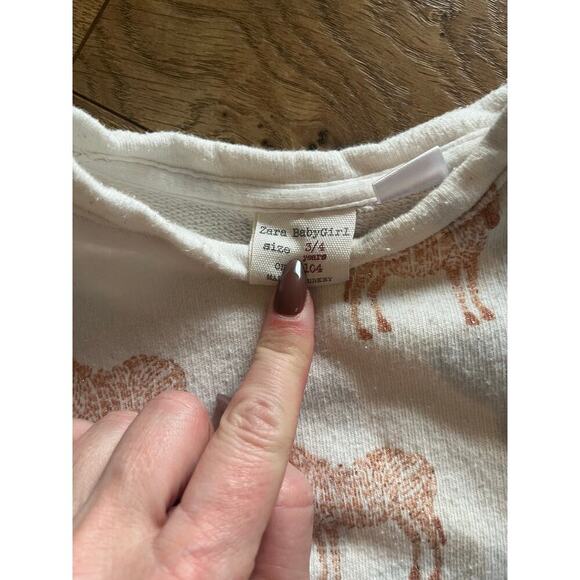 Zara Baby Girl Glitter Neutral Zebra Sweatshirt 3-4Y​ - Picture 4 of 8